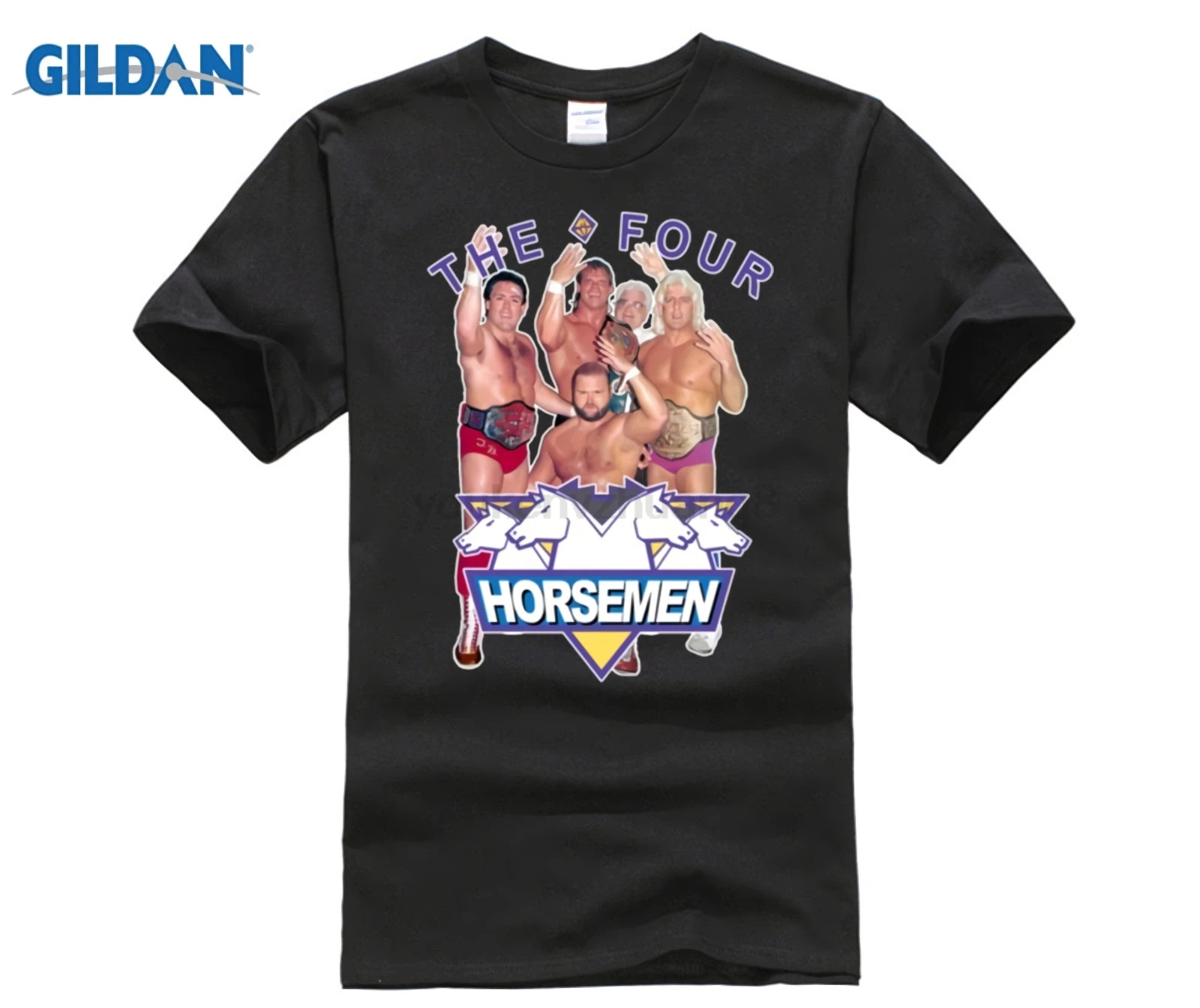 حار يتعامل أربعة الفرسان NWA Ric الذوق الرجعية أسطورة الكلاسيكية المصارعة مروحة T قميص حار يتعامل أربعة الفرسان NWA Ric الذوق الرجعية أسطورة الكلاسيكية المصارعة مروحة T قميص