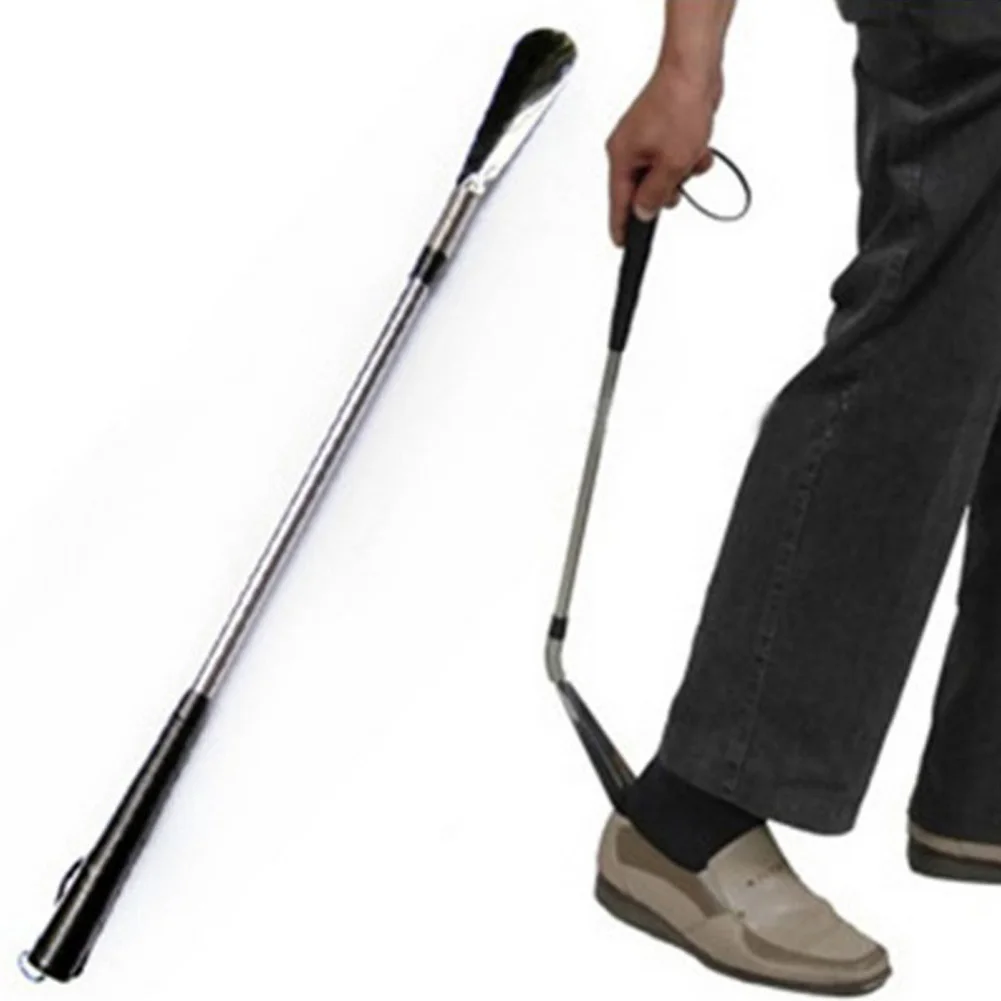 

High Quality Long Hand New Flexible Long Handle Shoehorn Stainless Steel Shoe Horn AID Stick