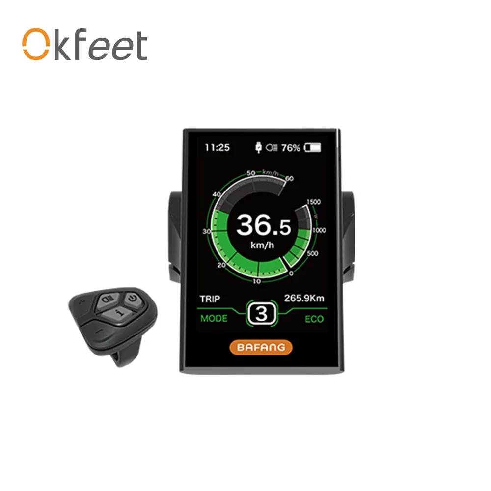  Okfeet 8FUN BAFANG LCD DPC18 con puerto USB BAFANG BBS de Motor Central