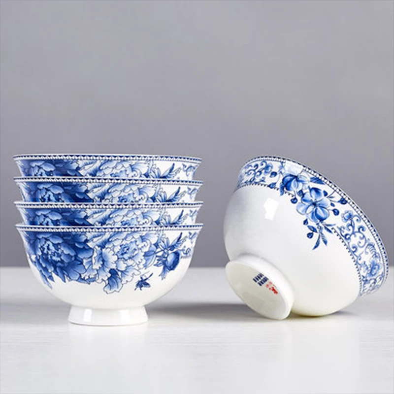 WOURMTH голубая и белая фарфоровая миска для рисового супа в китайском стиле керамическая миска для смешивания