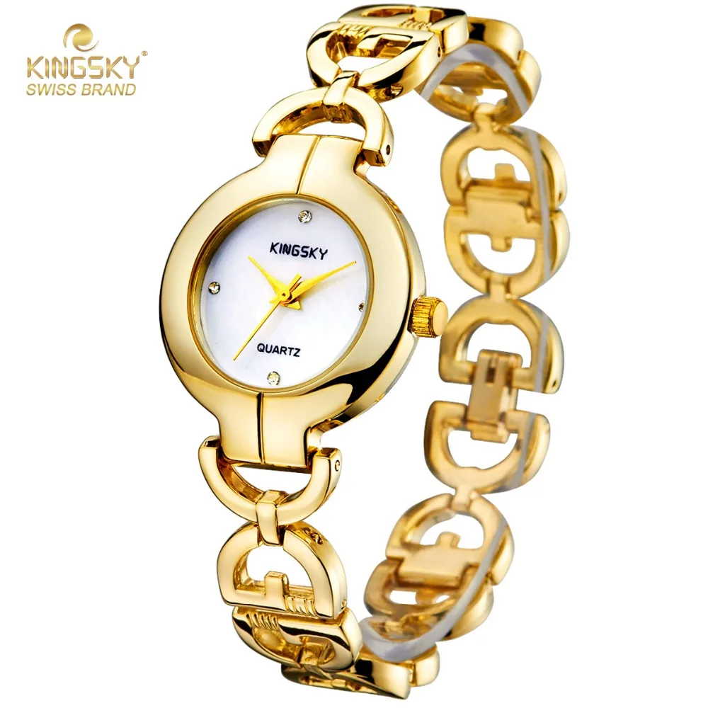 Buy Famous Brand Watches Kingsky Alloy Analog Quartz watch Luxury 18K Gold