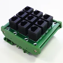 DIN Rail Mount RJ45 Module,RJ45 8P8C Jack 9-Way Buss Breakout Board,Terminal Block, Connector.