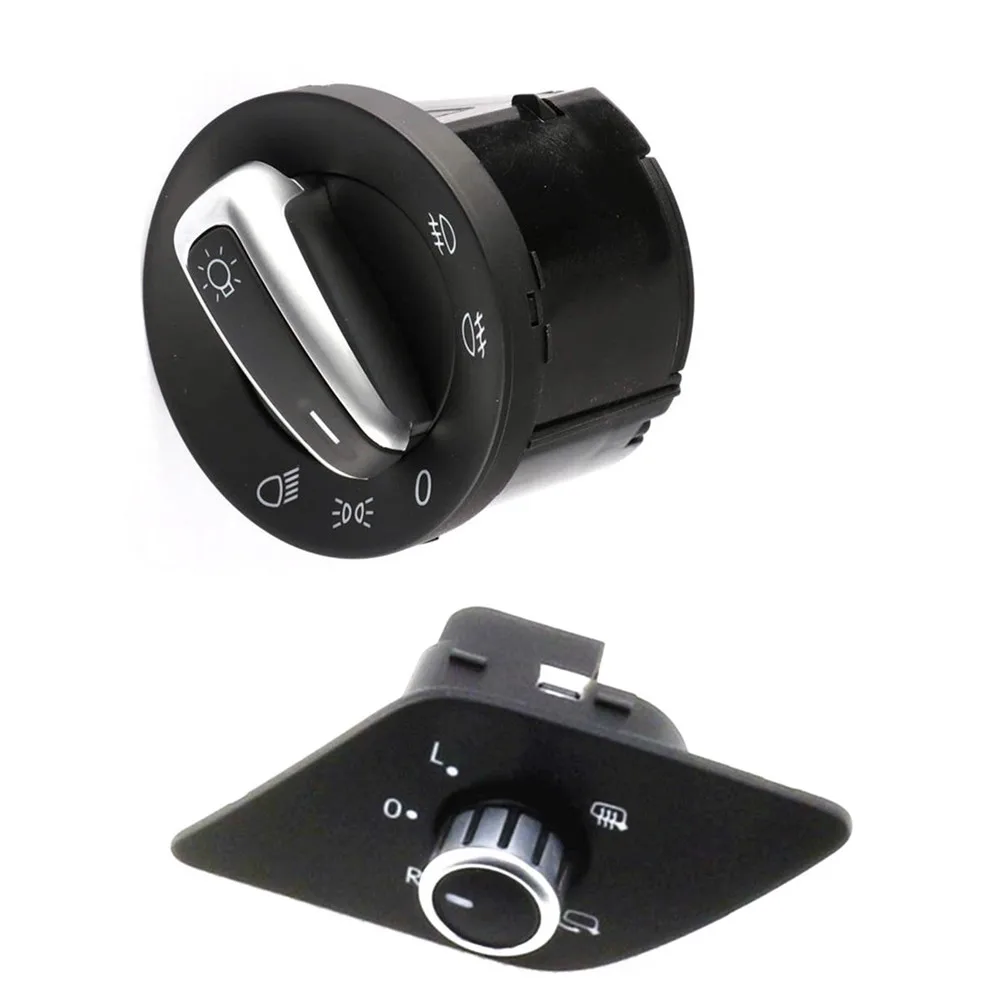 

COSTLYSEED 5ND 941 431 A XSH 16D959565A Chrome Headlight Control Switch Rearview Mirror Knob Button For VW Jetta MK6 2011-2013