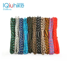 Iqiuhike cordão de camuflagem 5 m, corda de paraquedas 550, tipo iii, para acampamento, barraca de sobrevivência, alma com 7 fios