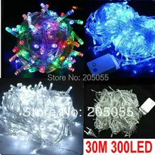30 м 300 светодиодный Сказочный вечерние Свадебные Рождественские светящаяся гирлянда Рождественские украшения 8 сверкающих режимов 220 В EU-5 цветов на выбор