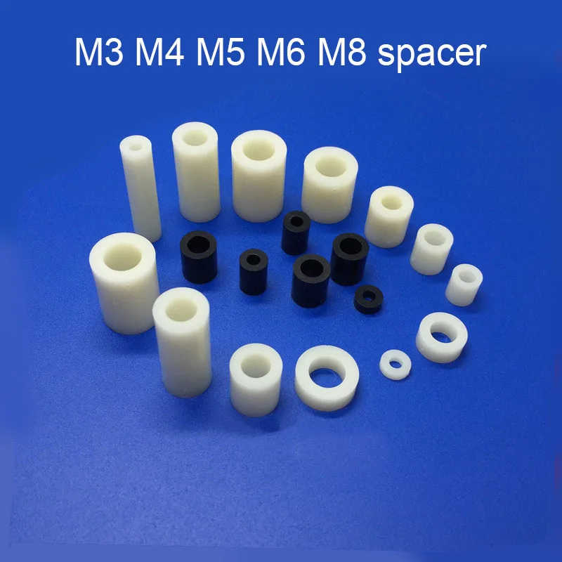 

7X3X2 ABS spacer plastic hollow cylinder column PCB board height adjusting straight Through column insulation Plastic washer