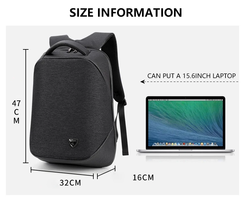 Мужская мода usb зарядка сумки для ноутбука большой емкости Мужской Водонепроницаемый Многофункциональный рюкзак для путешествий Деловые Компьютерные рюкзаки
