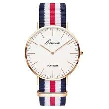 Clássico marca Genebra relogio feminino relógio De Quartzo casuais homens mulheres Nylon strap Vestido de relógios das mulheres assistir Presente Relojes hombre