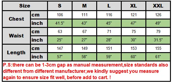 size chart a