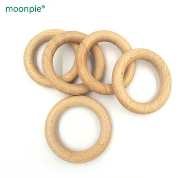 

10pcs x 60mm DIY Organic beech Ring round Wooden rings teether nursing toy super smooth DIY fitting baby teething toy EA24