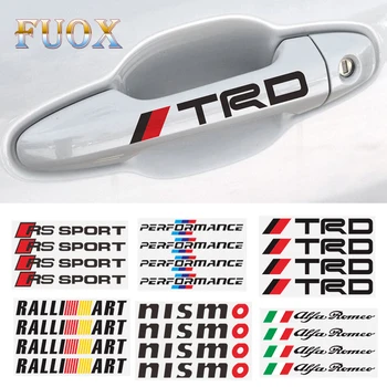 

4pcs Car Styling Racing WRC World Car Door Handle Decals Stickers for bmw audi Toyota Nissan Mitsubishi Alfa Romeo Vinyls Decals