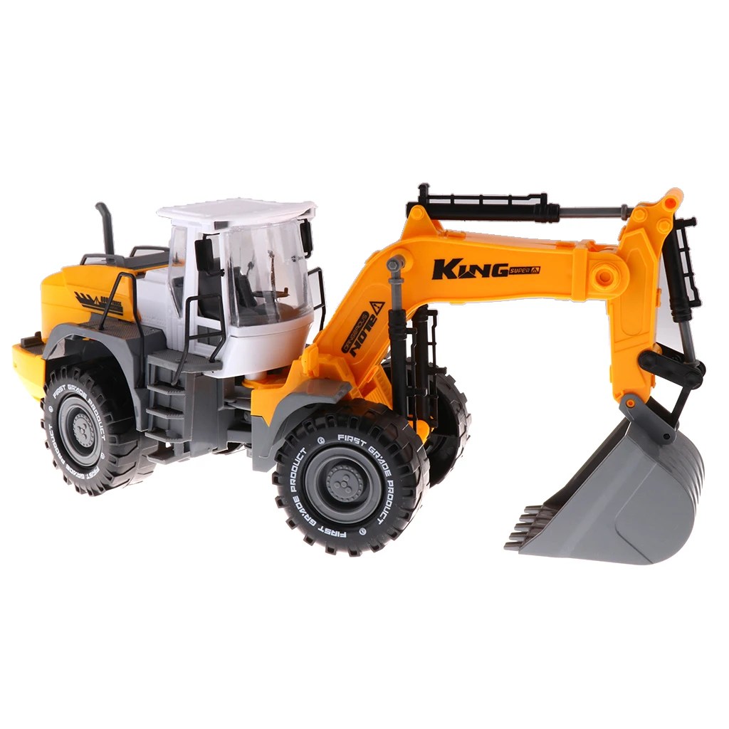1/22 Plastic Friction Powered Dump Truck Construction Vehicle Toy Dump TruckExcavator Bulldozer Street Sweeper for Kids