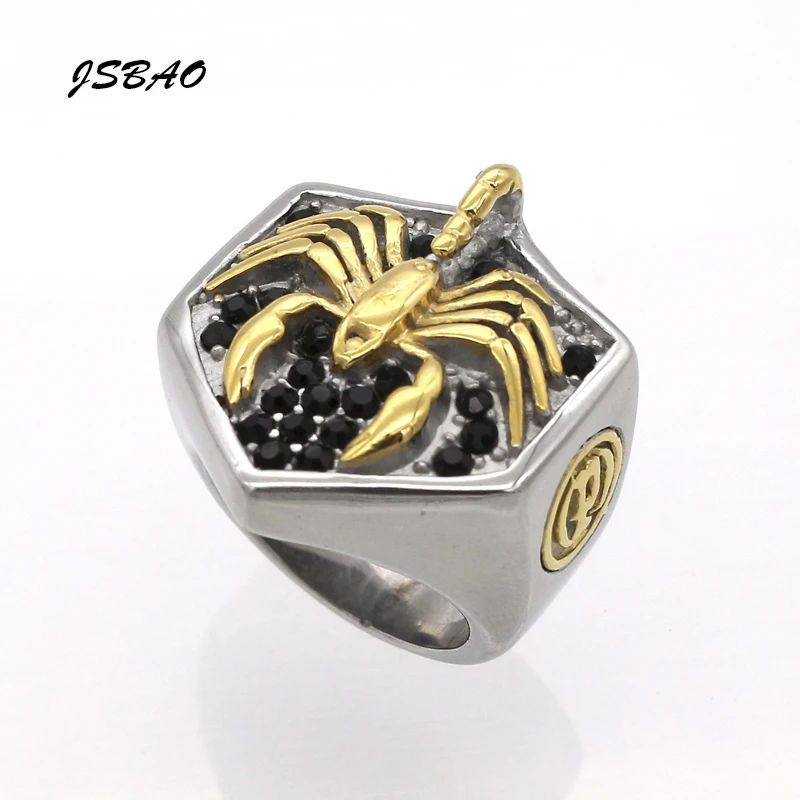 

JSBAO New Design Scorpion Jewelry WOmen's Stainless Steel Scorpion Ring For Men Personality Animal Vintage Jewelry