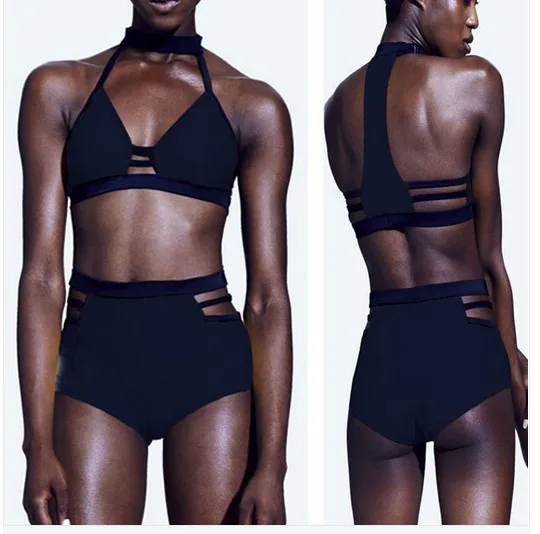 

Vintage Retro Women Swimwear High Waist Swimsuit Push Up Bikinis Set Monokini Hollow Out Bathing Suits Maillot De Bain Femme