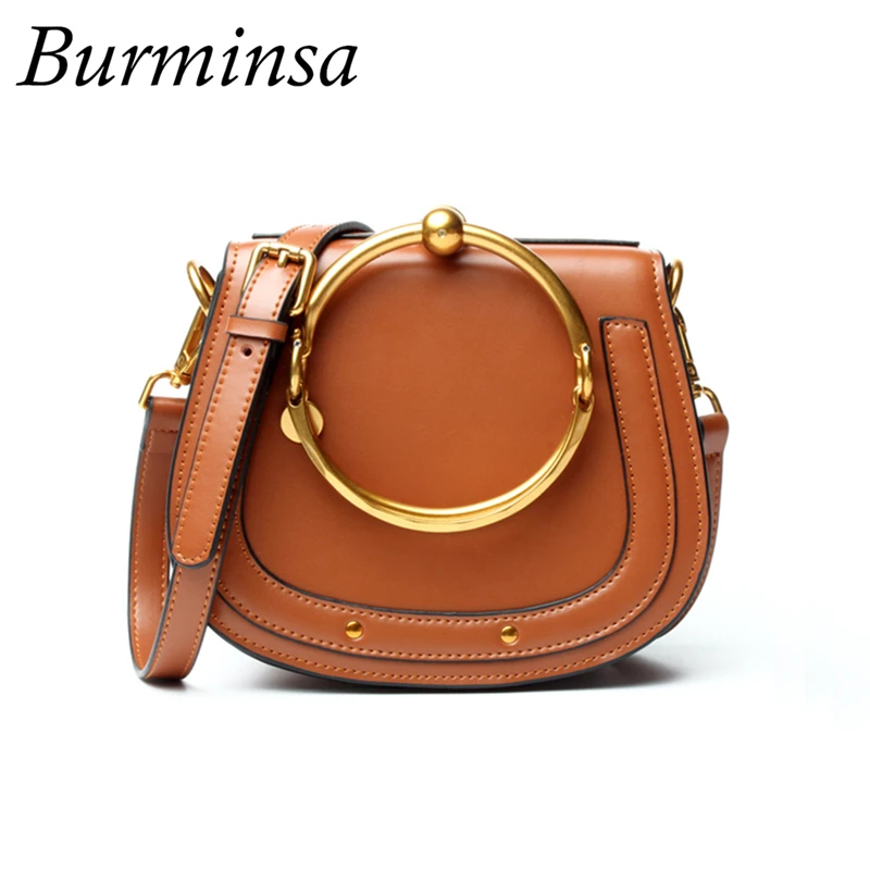 

Burminsa Ladies Mini Genuine Leather Bags Cute Crossbody Bags Girl Designer Handbags High Quality Luxury Shoulder Messenger Bags