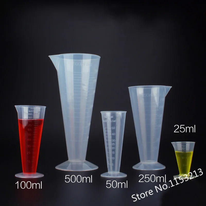 5 pcs/lot 25ml/50ml/100ml/250ml/500ml each one transparent plastic cone