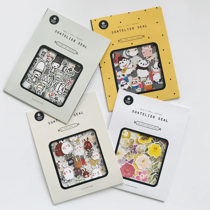 

1 Pack Rabbit Panda Flowers London Soldier Hand Account Notebook Decorative Sticker Stick Label 4 sheets