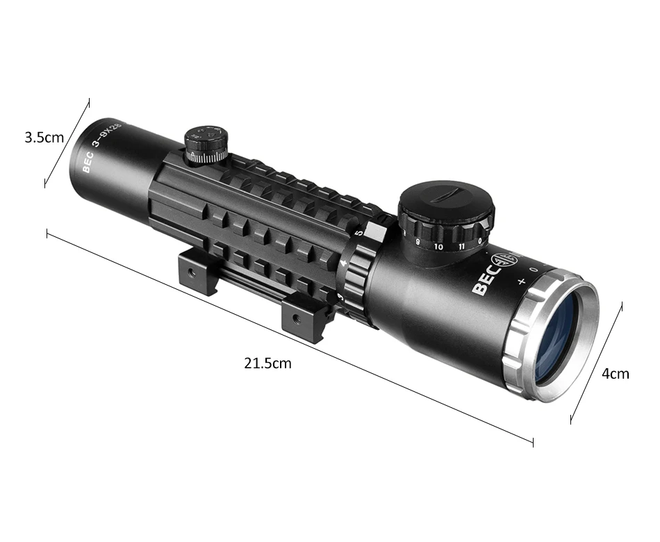 BEC 3-9X28 Красный Крест прицел тактический оптика Riflescope Fit 20 мм рельсы винтовки прицелы для охоты