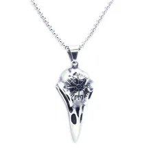 Персональный дизайн орел череп кости кулон 316 из нержавеющей стали модные новые крутые дамы человек череп ожерелье с бежевым подвесом