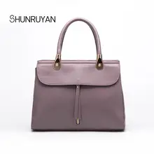 SHUNRUYAN брендовая дизайнерская женская модная сумка из коровьей кожи, Повседневная Большая вместительная сумка-тоут, сумка из натуральной кожи