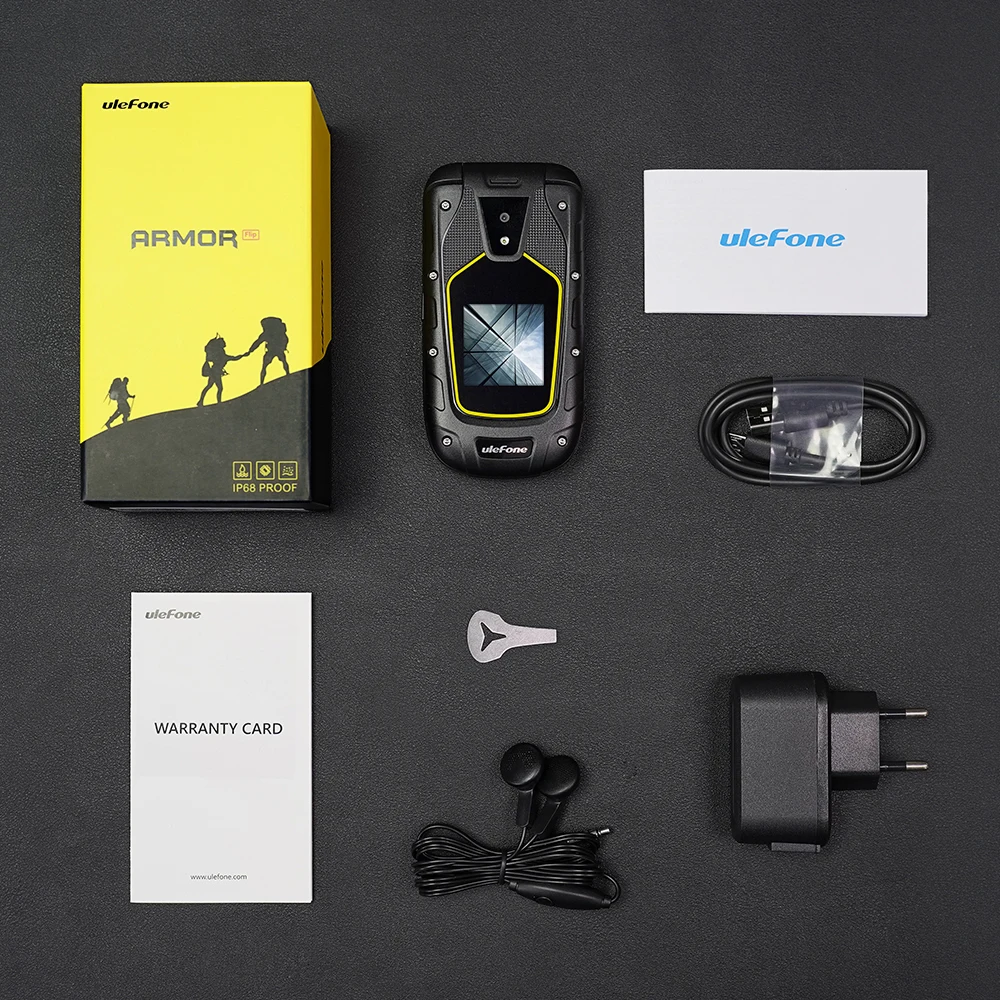 Ulefone Защитный флип прочный смартфон IP68 Водонепроницаемый двойной экран 2 4 "+ 1