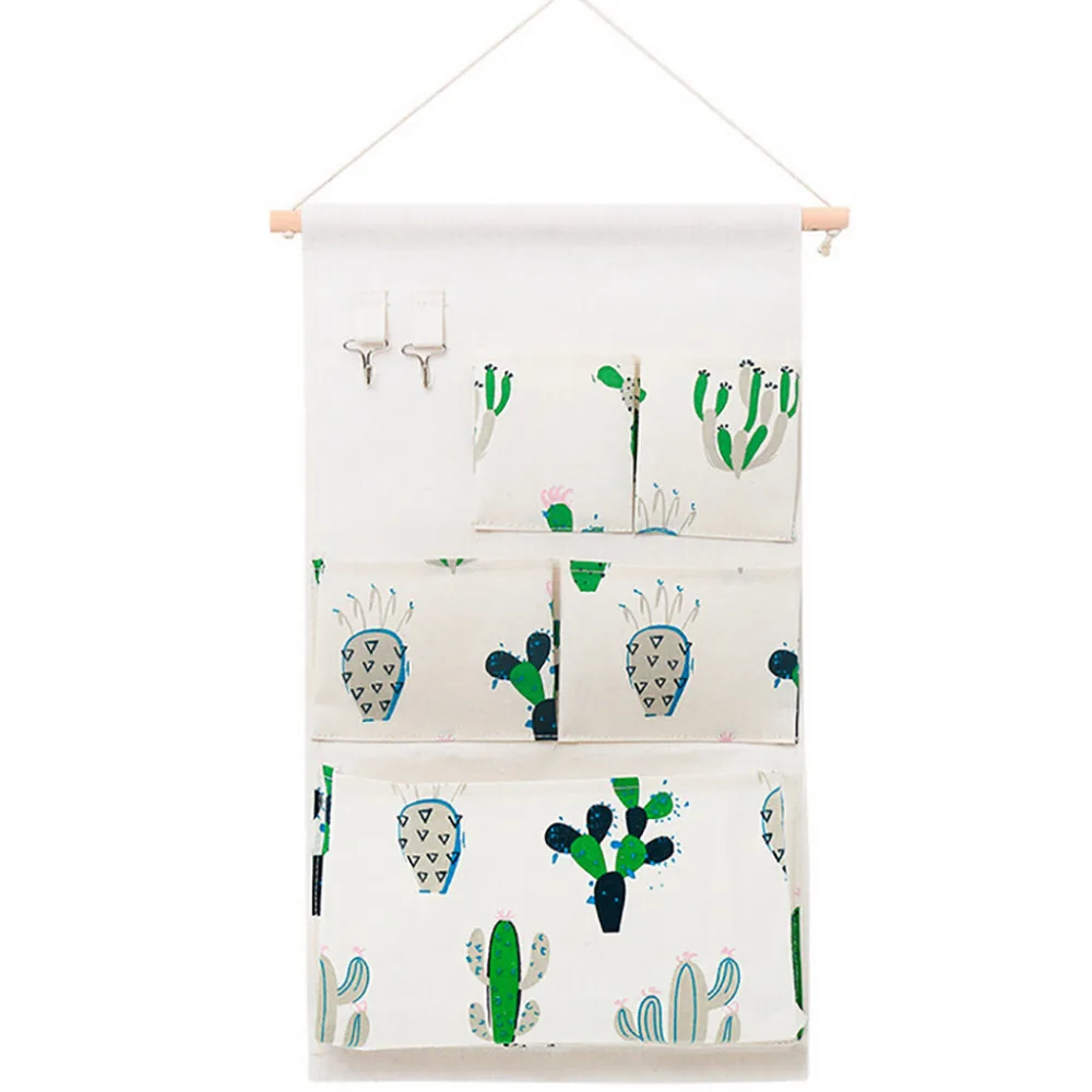 Multiple Pockets Storage Hanging Three dimensional Wall Mounted Door Pouch Room Organizer Cotton