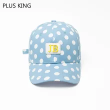 Новая модная женская бейсболка женская шляпа в горошек для девочек Snapback студентов хлопок синий белый черный