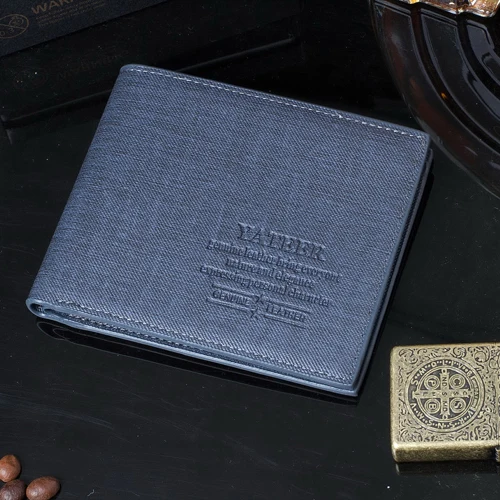 

MoneRffi High Quality Men Wallet Korean Student Wallet Slim Short Design Two Fold Male Card Holder Leather Fashion Clutch Wallet