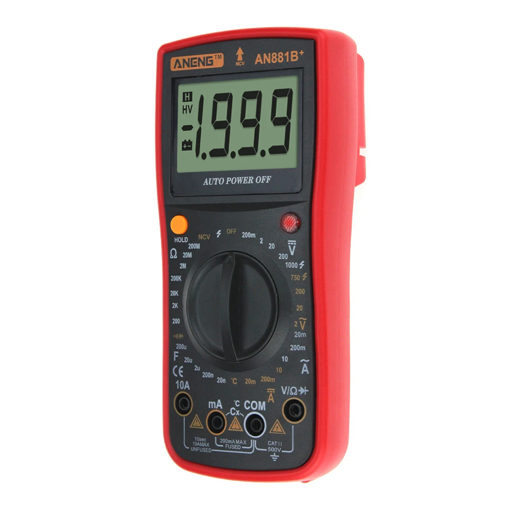 ANENG AN881B+ мультиметр цифровой тестер multimeter мультиметр с подсветкой транзистор тестер цифровой мини мультиметр мультитерка esr meter digital multimeter мультиметор capacitor tester мультиметр с температурой