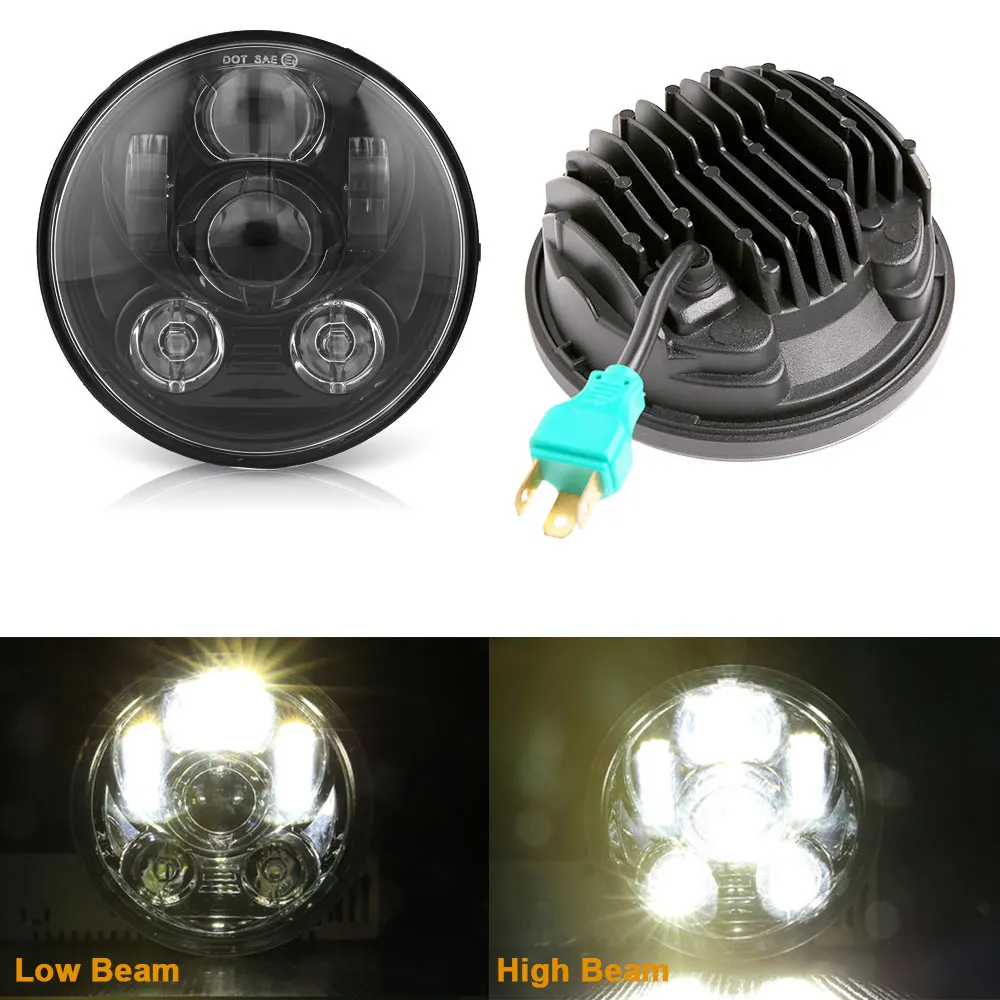 signal light motorcycle 5.75 Inch Black Halo Angel Eyes LED Headlight For Harley Sportster 1200 883 Street 500 750 5-3/4" Projector Round Headlamp motorcycle underglow lights