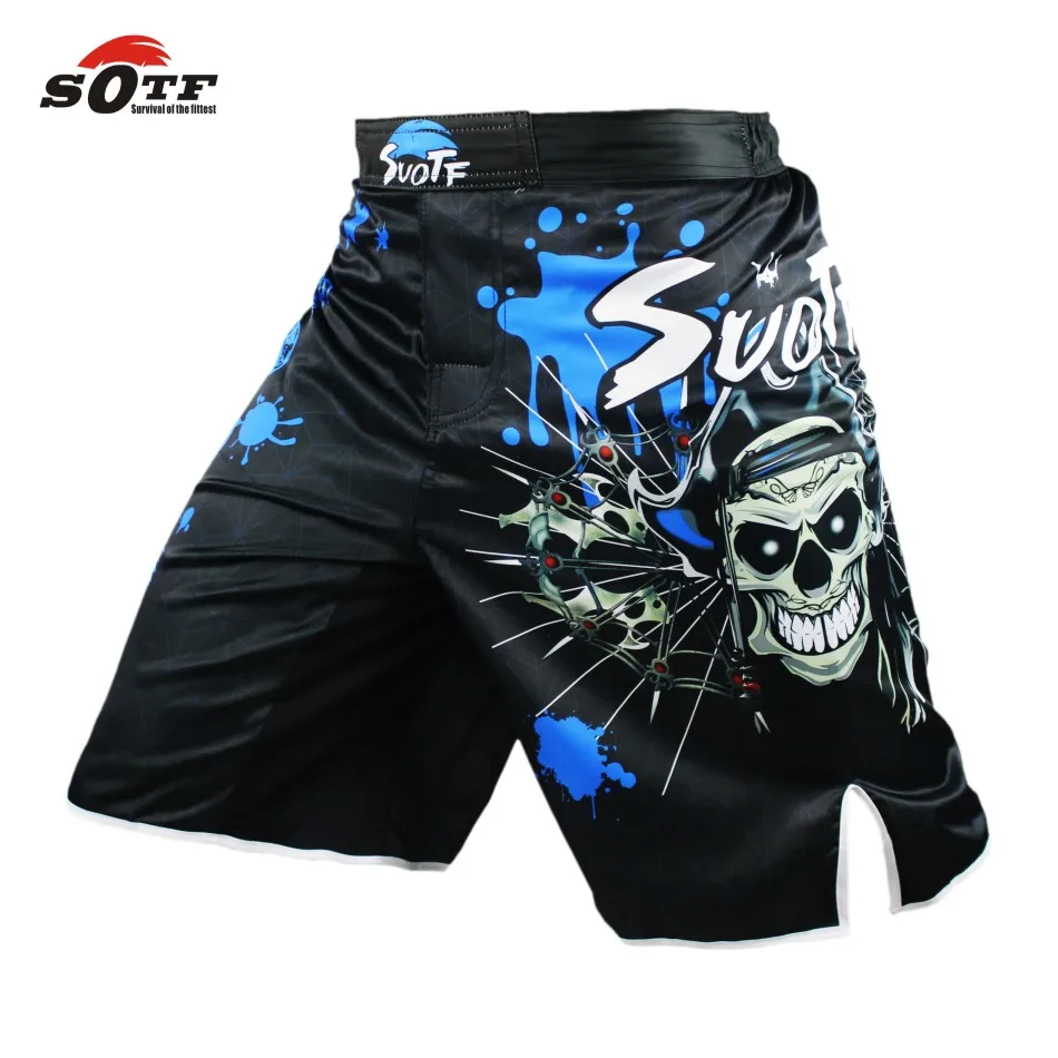 

MMA Red Skull Pirate fitness boxing workout breathable pants Tiger Muay Thai MMA pants cheap boxeo boxing shorts kickboxing