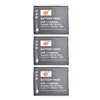

DSTE 3PCS LI-90B Battery for Olympus Tough TG-1 iHS TG-2 TG-3 TG-5 TG-6 Camera
