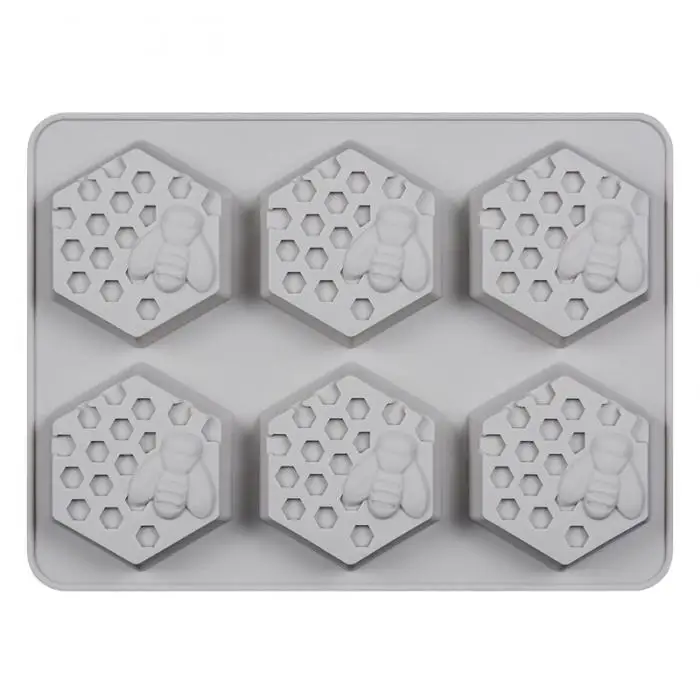 Economical Silicone Mould 6 Hole Honey Bee Design Soap Clay Wax Mold for Handmade DIY Craft ds99