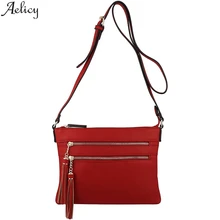 Aelicy, женская сумка на плечо с кисточками, на молнии, элегантная, однотонная, Atchels, сумка из искусственной кожи, регулируемые по длине ремни
