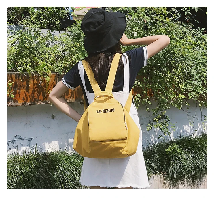 Menghuo Solid Color Multifunctional Bag Canvas Backpack Women Mochila School Bag for Travel Backpacks School Backpack for Girls (28)