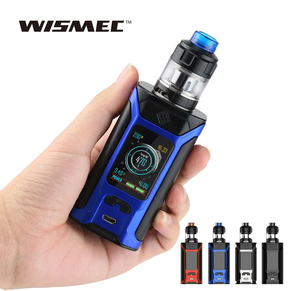 

E-cigarette 200W WISMEC SINUOUS RAVAGE230 TC Kit with 2ml/4ml GNOME Evo Tank No 18650 Battery Vape Kit Vs RX GEN3 / Alien 220w