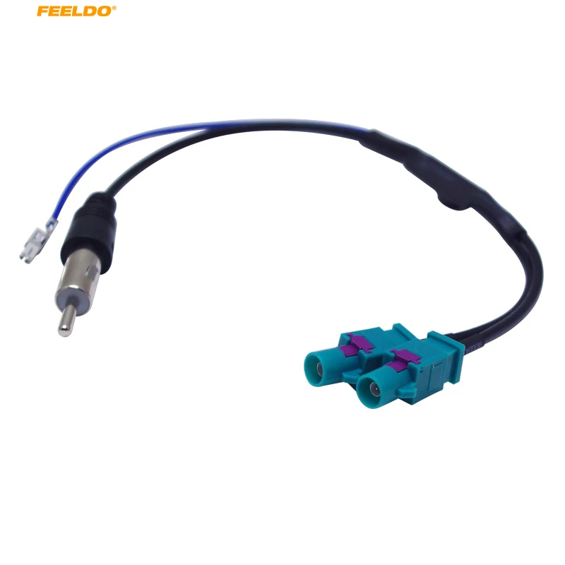 FEELDO 5Pcs Dual Separate FAKRA JACKs To DIN Car Radio Antenna Adapter