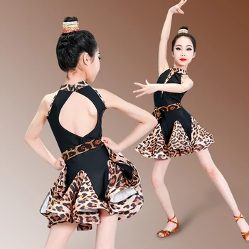 

Latin dance dress professional high-end performance competition Dress Dance leopard skirt
