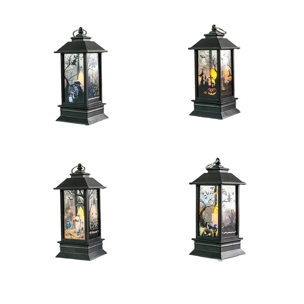 

LED Halloween Vintage Decorative Light Portable Oil Lamp Pumpkin Castle Light Theme Party Lantern LED Halloween Night Light