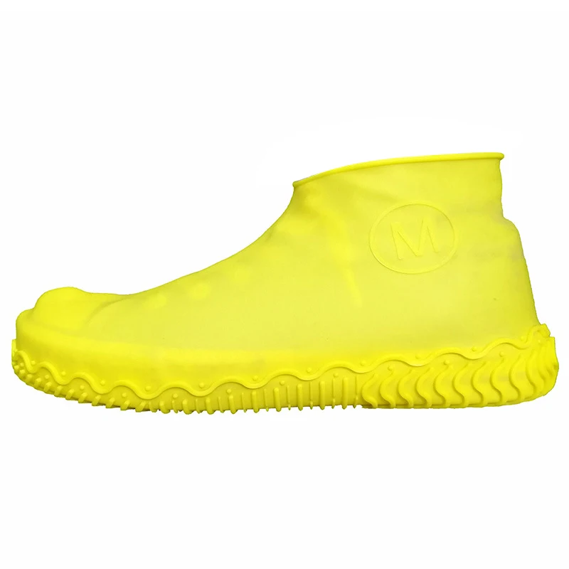 Водонепроницаемая обувь, дождевик, противоскользящая, многоразовая, силиконовая стелька, обувь, ботинки, покрытие, противоскользящая, для походов, пеших прогулок, рыбалки - Цвет: Цвет: желтый