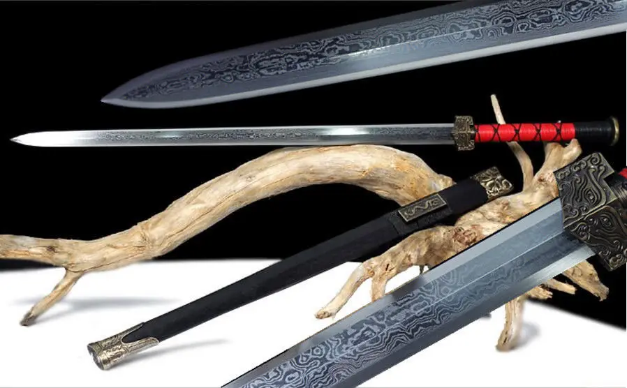 High Quality Chinese Eight Face Han Jian Sword Sharp Damascus