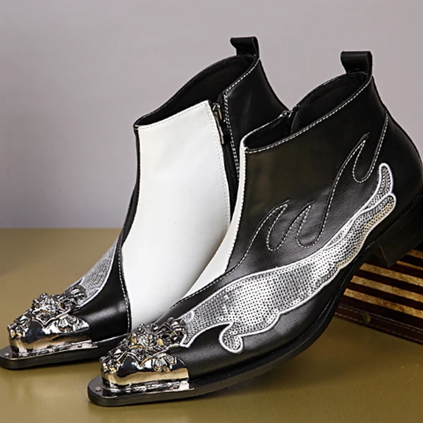 

Plus Size 38~46 Handmade Genuine Leather Autumn Boots Big Size Men Winter Shoes Ankle Spikes Studded Martin Punk Boots Man