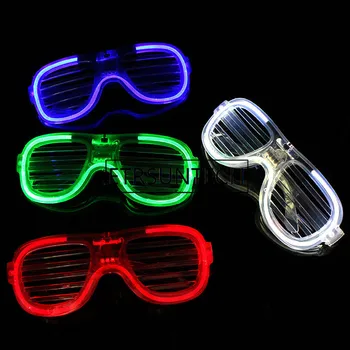 

500pcs/lot Blinds LED Glasses 3 Mode LED Flashing Shutter Glasses Glowing Blind Glasses with Battery