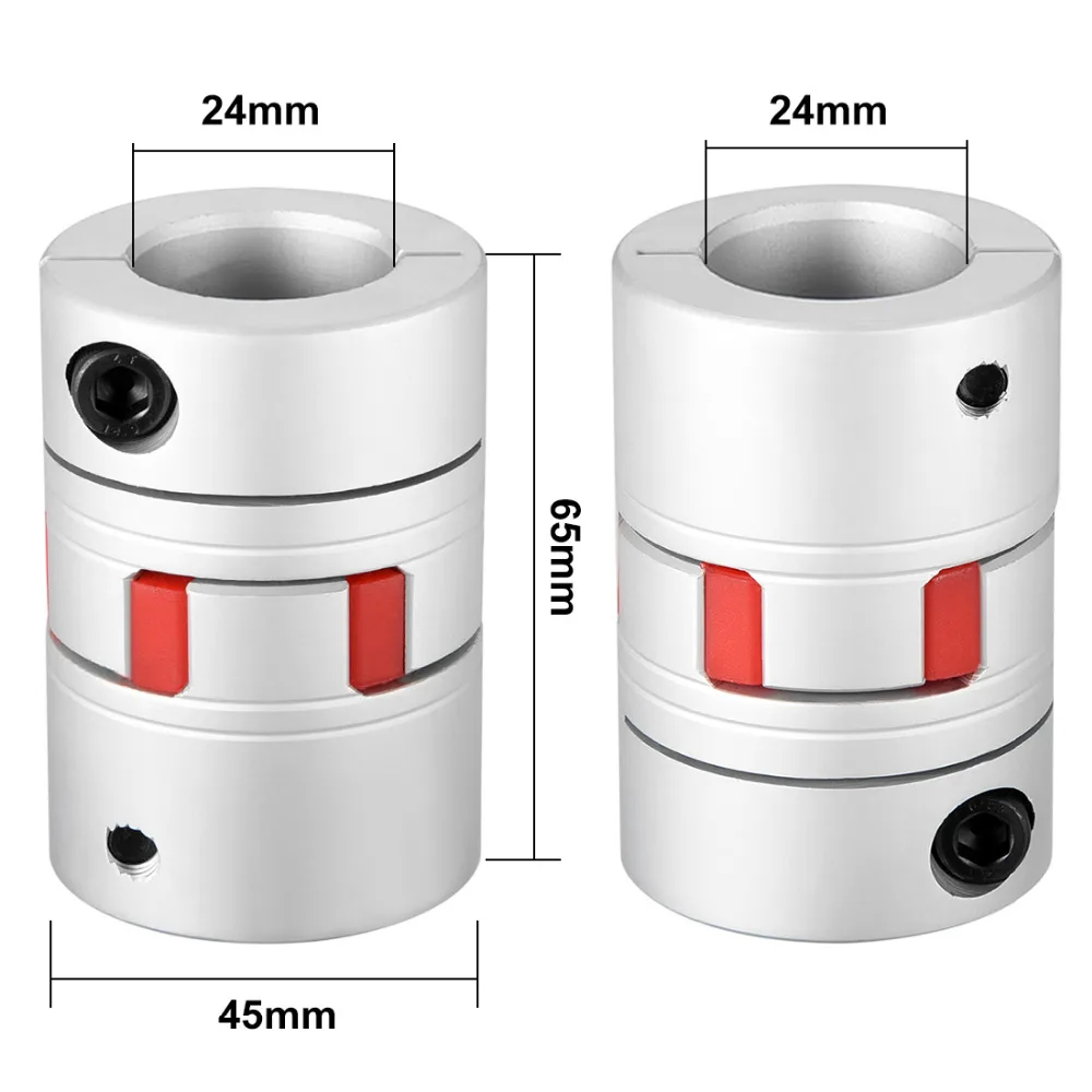 

Uxcell High Quality 8 Sizes Flexible Clamp Coupler Joint 14/15/16/17/18/19/24/25mm Shaft Coupling L65xD45 3D Printer Accessory