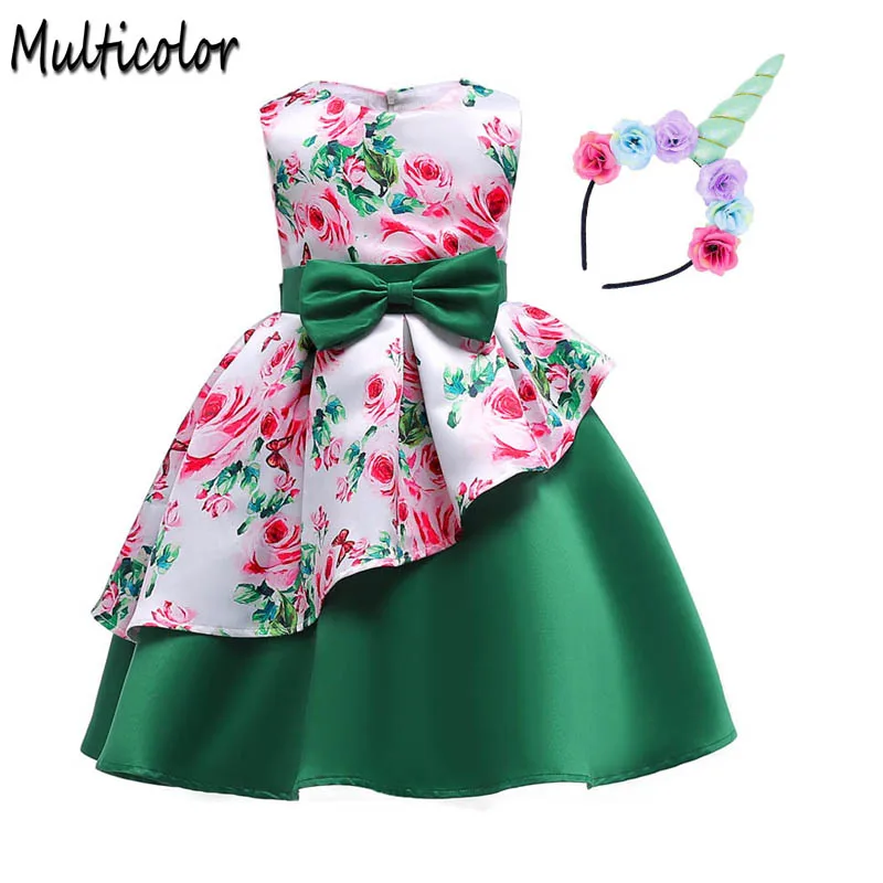 

Multicolor Fashion Summer Dress for Girls Bow Sleeveless Children Dress Wedding Party Dresses Kids Clothes Vestidos 2-10Y
