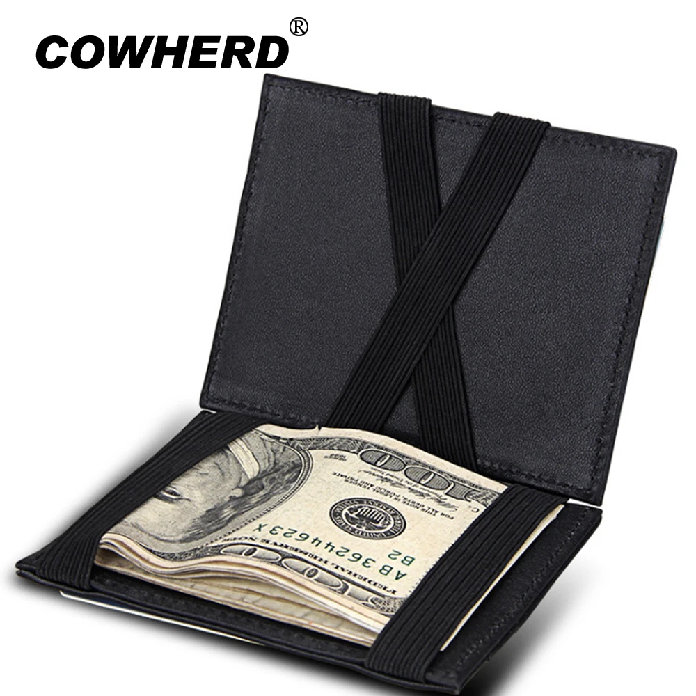 

Creative Credit Card Holder With Elastic Band Slim Wallet For Men Small Magic Business Card Holder Case Male