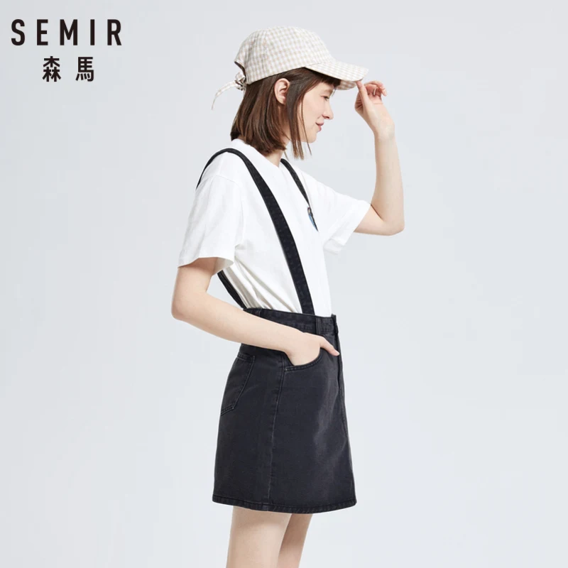 Женский комбинезон с вышивкой SEMIR джинсовый эффектом потертости из