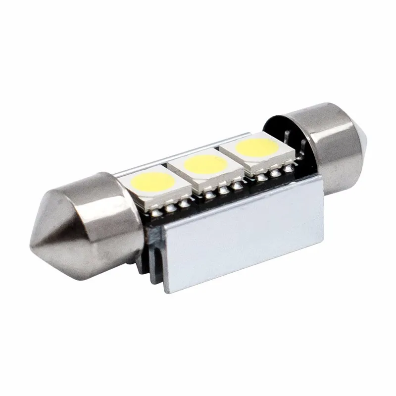 100 шт. 36 мм C5W 3 SMD 5050 светодиодный 3SMD белый/синий/красный CANBUS Error Free автомобиля номерной знак света лампы купол с фестонами светодиодные лампы 12 V 100X