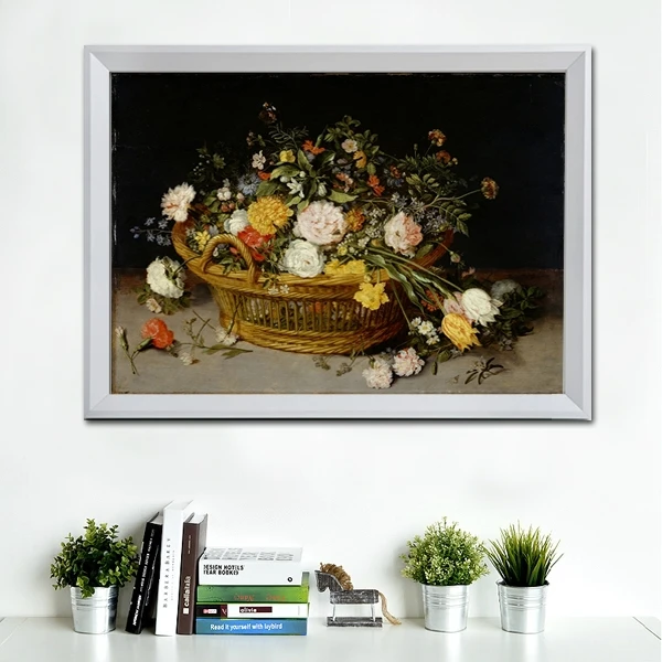 Картина маслом на холсте бамбуковые корзины много цветов|oil painting|canvas pictureart oil painting