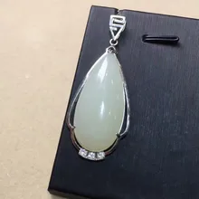 Синьцзян Хотан Yu серебра 925 Мозаика Хотан Белый Ю кулон простой дизайн модные качественные аксессуары